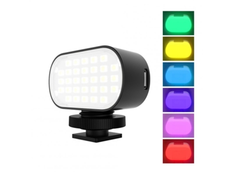 Filtro de 6 colores ajustable Luz de relleno 800LUX 120 grados Ángulo de iluminación con difusor Rgb Efecto Cámara Luz Fotografía Iluminación Lámpa...