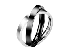 2026-anillo Apilable De Compromiso Linjou Diy De Acero Inoxidable Intercambiable Plata+negro Talla 7