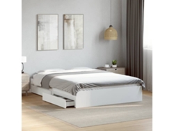 Cama Con Cajones Madera De Ingeniería Blanco 120x200 Cm