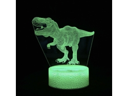 Lámpara de noche con ilusión 3D, lámpara de mesa LED con forma de dinosaurio, 16 colores, con mando a distancia SIURN