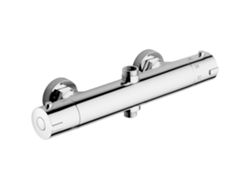 Grifo termostático redondo para ducha de acero inoxidable, caño superior de 26,4 mm y caño inferior de 21 mm. Mdug