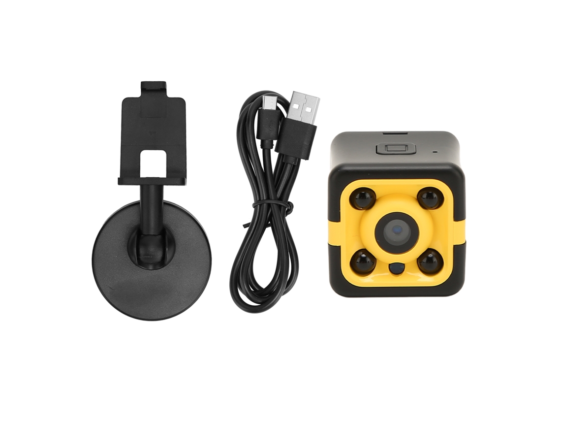 Câmera De Ação Resistente À Água Full Hd 1080p Gravação Em Loop Visão Noturna Dv Camcorder Preto Amarelo