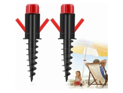 Base Para Paraguas De Plástico Para Playa, Pieza De Tornillo En Tierra Con Gancho Colgante, Ajustable 20-32mm, 2 Unidades