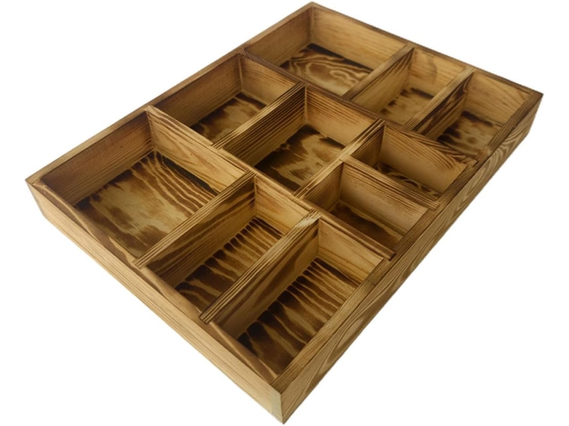 Madera Guardar Anillos Collares Compartimentos Divididos Bandeja Portátil Organizar Joyas Caja Casa
