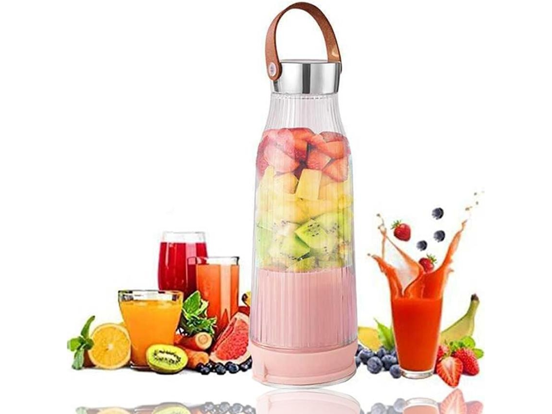 Licuadora De Jugo Recargable Por Usb, Taza Portátil Para Batidos De Frutas Para El Hogar Y Al Aire Libre CHRUI Rosa