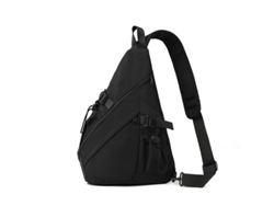 (Negro) Bolso de hombro multifuncional, ideal para deportes y actividades físicas, también se puede usar como bolso cruzado.