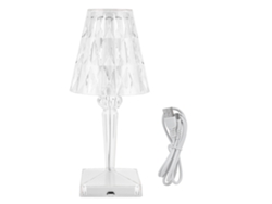 2026-lámpara De Mesa De Cristal Led Con Prisma Transparente, Regulable, Carga Usb, Decoración De Dormitorio