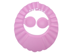 Sombrero De Baño Silicona Para Bebé Con Protección De Oídos Y Cabello, Gorro Anti-goteo Para Shampoo, Rosa