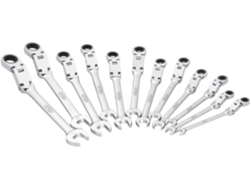 VIGOR V6752/12 Juego de Llaves Combinadas de Carraca Con Articulación Doble Perfil Hexagonal Doble Exterior Perfil de Hexágono Exterior Número