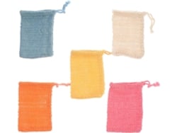 Bolsas de jabón Villcase de algodón y lino, paquete de 5, espuma rápida y funcional para el baño.