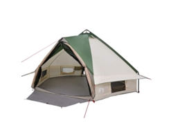 Tienda tipi para 6 personas, verde y blanca, 490 x 410 x 210 cm