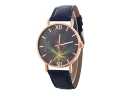 Reloj De Pulsera De Moda Para Parejas En Piel Sintética Con Esfera Redonda Y Movimiento De Cuarzo (azul Real).