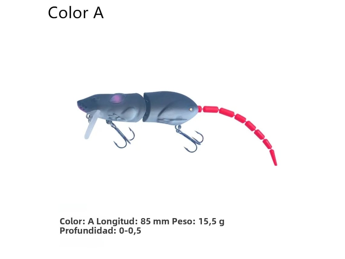 Isca Artificial de Plástico em Formato de Rato MDUG 15,5 cm Flutuante para Pesca