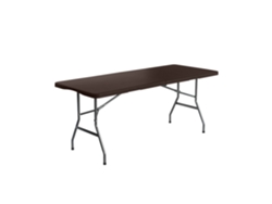 Mesa Plegable 180cm Rectangular Catering color efecto ratán THINIA
