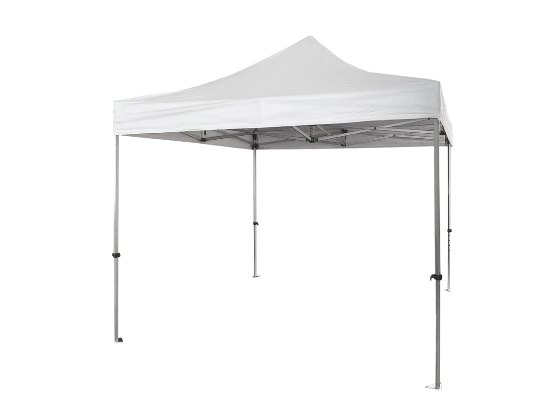 Cenador plegable profesional de aluminio con estructura hexagonal, Market-pro 3x3, blanco, impermeable.