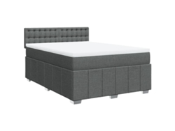 Maison Exclusive - Cama Box Spring Con Colchón Tela Gris Oscuro 140x200 Cm