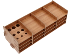 Almacenamiento Multicapa Madera Silicona Compartimentos Independientes Organizar Herramientas Accesorios