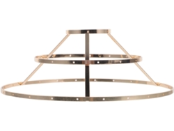 Estructura De Pantalla De Lámpara De Hierro Laminado Dorado Retro De 3 Anillos, Soporte De Metal