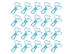 20 Clips De Papel Estilo Elegante Duraderos Fiables Compactos Herramientas De Almacenamiento Para Oficina Azul