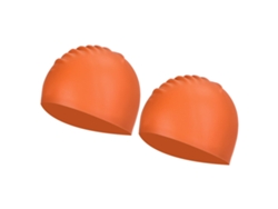Gorro de natación de silicona, impermeable y antideslizante, apto para adultos y hombres, ideal para entrenamiento de natación. Color naranja - Talla grande