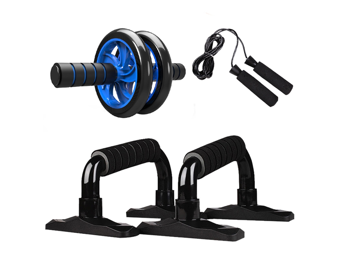 2026rebe-kit De Rueda Abdominal 4 En 1 Con Barra De Flexiones Cuerda Y Rodillera Equipo Portátil Para Ejercicio En Casa