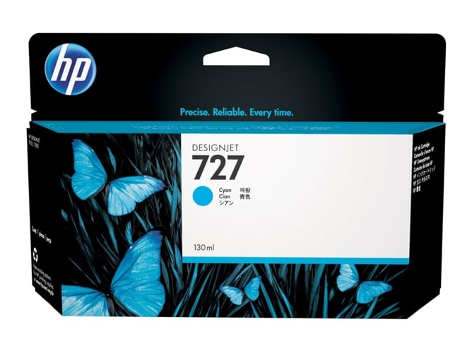Cartucho de Tinta Original HP 727 de 130 Ml B3P19A Cián para DesignJet T1500, T1530, T2500, T2530, T920, T930