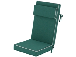 Cojín De Asiento 120 X 47 X 9,5 Cm, Repelente Al Agua, Con Lazos Y Reposacabezas, Protección Upf50+, Para Interior Y Exterior, Verde