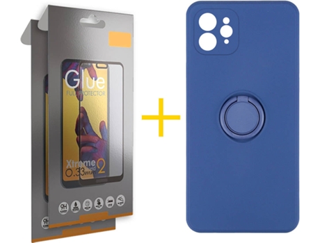 Carcasa + 2 Protectores de Pantalla para iPhone 12 Pro Max SKYHE Azul Oscuro