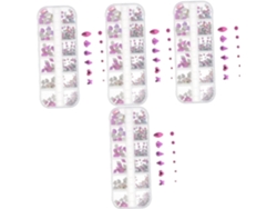 4 Boîtes Accessoires De Décoration D'ongles Strass Clairs Décorations Pour Nail Art Décor D'art