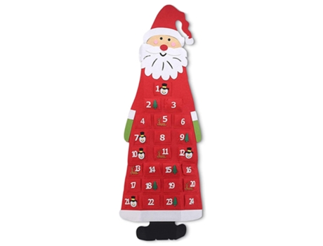 Calendario de Adviento de Navidad, Calendario de Adviento de Papá Noel de fieltro con 24 bolsillos, para decoración y regalo de Navidad para el hog...
