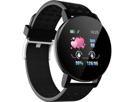 Reloj Inteligente 119 Plus Pulsera Inteligente Ritmo Cardíaco Reloj Inteligente Redondo Hombres Mujeres Tipo De Pulsera Negro