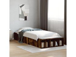 Estructura De Cama Madera De Ingeniería Roble Ahumado 90x200 Cm