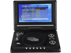 Dvd Player Portátil de 7 8 Polegadas com Tela Giratória Carregador de Carro Recarregável Gamepad 100-240V Eu-Fut