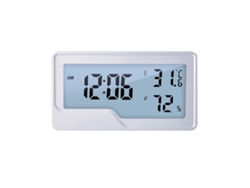 Termómetro E Higrómetro Digital De Interior Con Pantalla Lcd Y Reloj — Medidor De Temperatura Y Humedad Interior Con Reloj