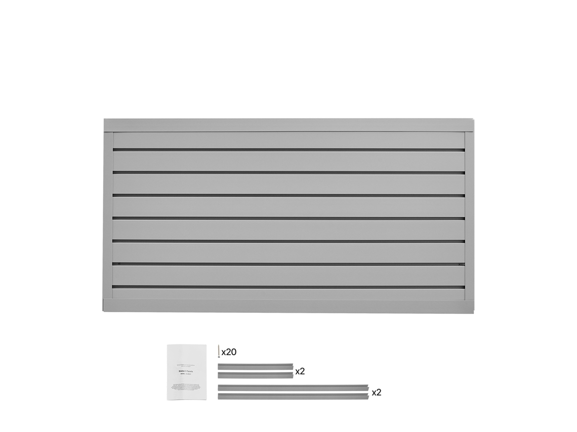 Paneles de pared de listones de PVC de diseño modular Succebuy, 1225 x 645 x 20 mm, gris