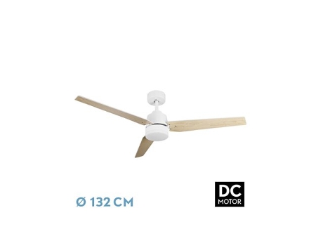 Ventilador DC Captus 22W Blanco 3 Aspas Blanco/Haya FABRILAMP