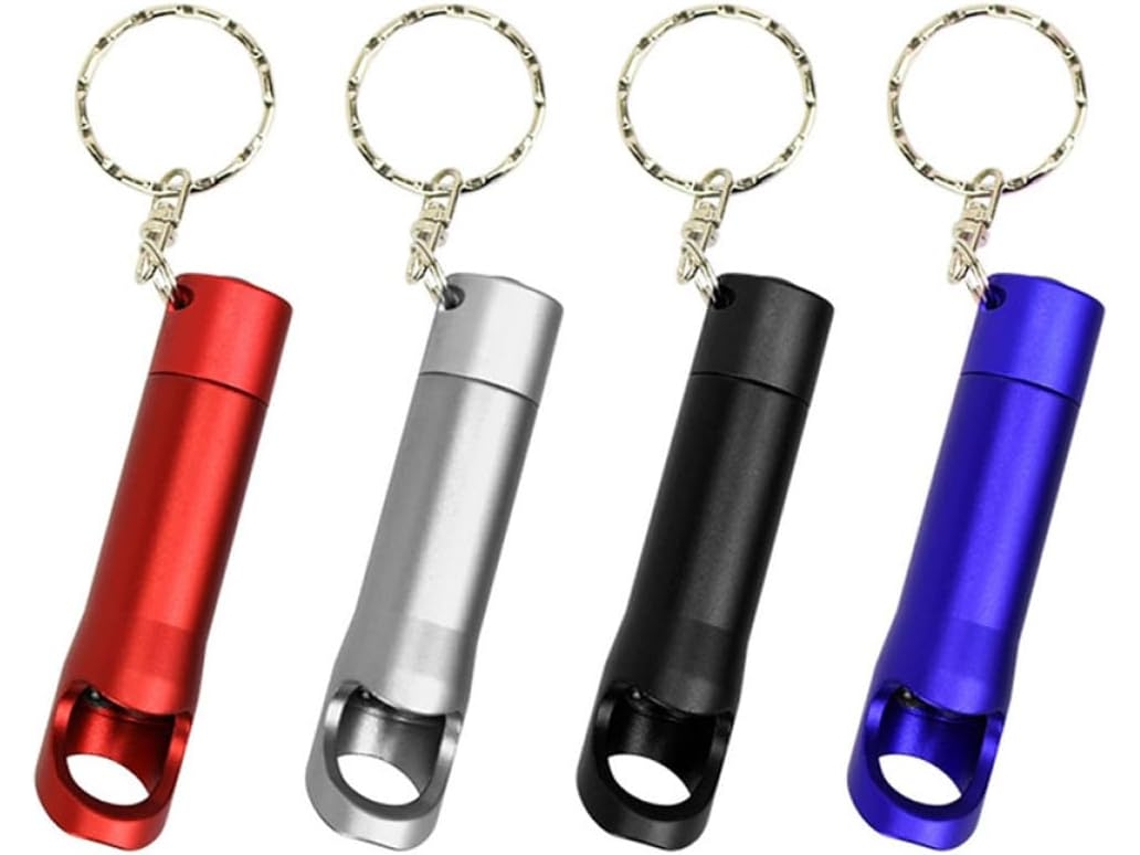 Nuobesty Juego De 6 Llaveros Led Multifuncionales En Miniatura Con Abridor De Botellas Incorporado E Iluminación Compacta.