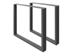 Set de 2 Patas de mesa industrial ECD 60 x 72 cm acero en polvo antracita diseño cuadrad
