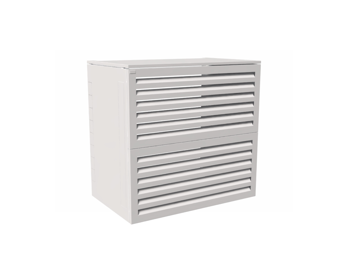 Atole Cubierta Para Aire Acondicionado Y Bomba De Calor En Aluminio Termolacado - Tamaño 3 : Al. 130 X An. 135 X Pr. 85 Cm - Blanco