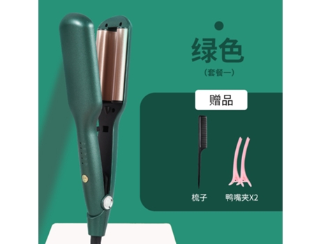 Rollo de huevo coreano, palo rizador de ondas de agua, rollo grande, cabeza de rollo de huevo, onda de tres palos, no daña el rizador de pelo verde