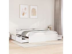 Cama Sin Colchón Madera Maciza De Pino Blanca 180x200 Cm