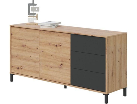 Aparador HABITDESIGN Brooklyn (Gris - Melamina, PVC y ABS - 154x 74x 41cm)