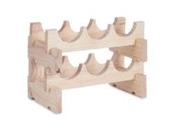 Soporte Para 6 Botellas de Madera de Pino Natural 36,5 X 21 X 25 Cm