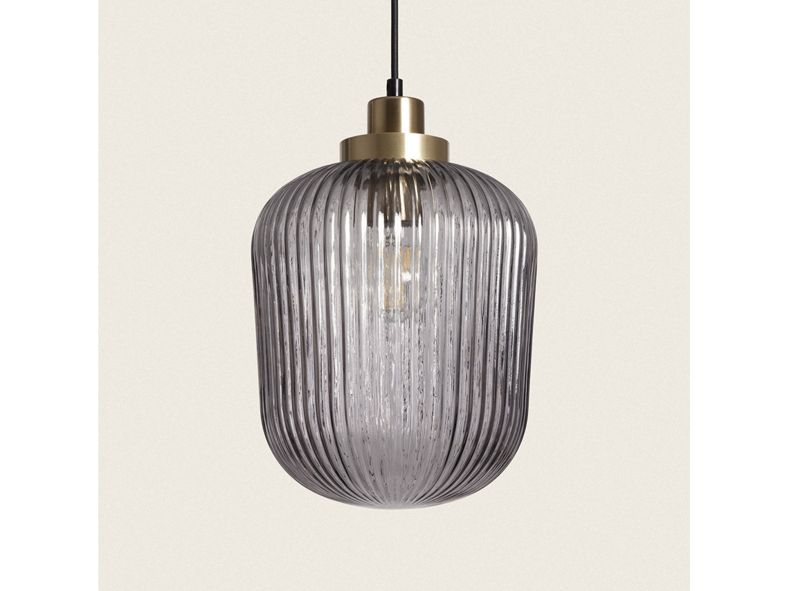 LEDKIA Lámpara Colgante Metal y Cristal Windsor Dorado