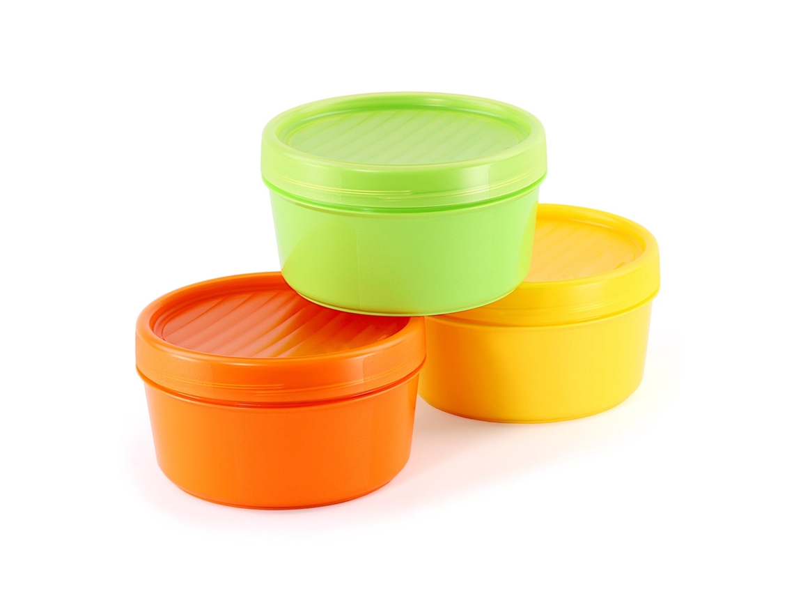 Tatay - Set De 3 Recipientes Porta Fruta De 0.5L En Colores Surtidos