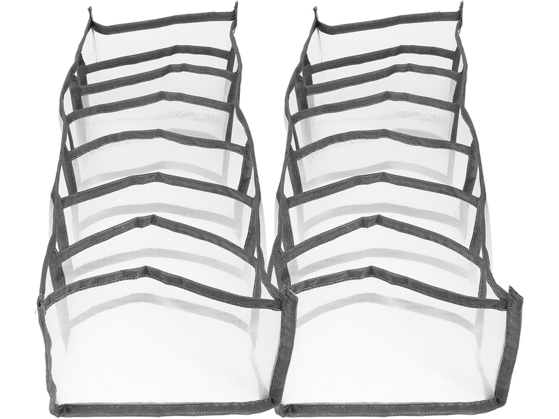 Organizadores Armario 2 Piezas 7 Compartimentos Resistente Calcetines Interior Plegable Cajón Dormitorio Ropa