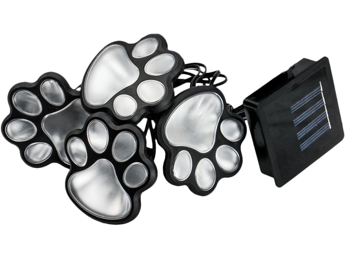 Lámpara Solar De Jardín Para Exteriores De Abs De Paw Print