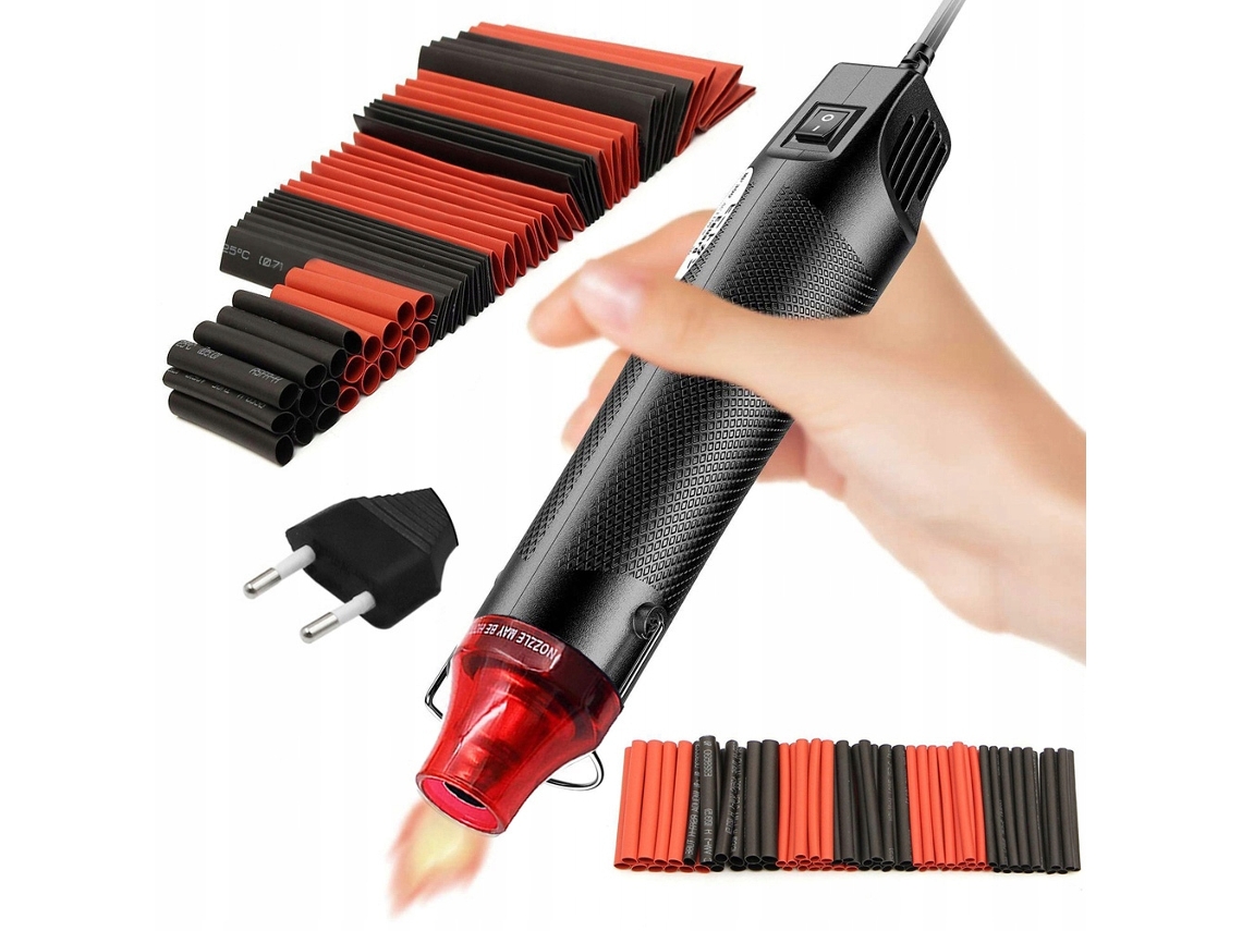 Minipistola de aire caliente de 300 W + 127 tubos termorretráctiles: precisión y versatilidad | Ergonomía | Uso electrónico