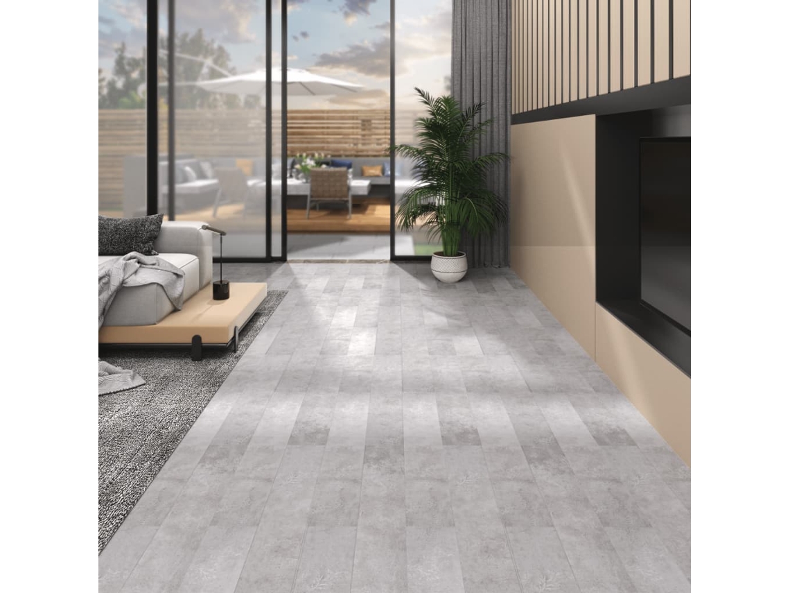 Lamas Para Suelo Autoadhesivas Pvc Gris Tierra 5,02 M² 2mm