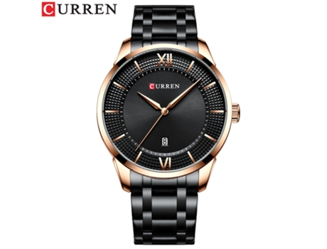 Relojes para Hombre, Relojes de Pulsera de Acero Inoxidable de Negocios analógicos con Fecha, Reloj de Moda para Hombre-Concha Rosa Negra LUUCOZK